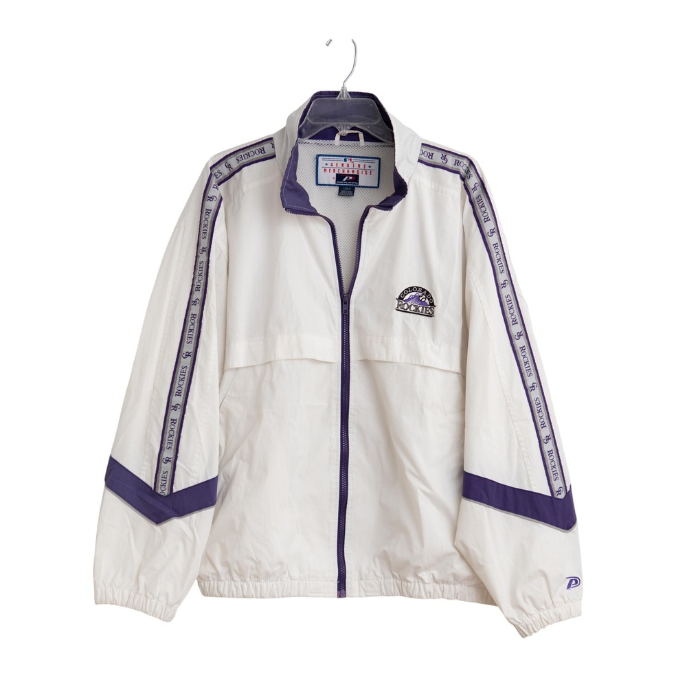 VTG Colorado Rockies Windbreaker Jacket Mens L Pro Player MLB 90s Y2K Sportswear